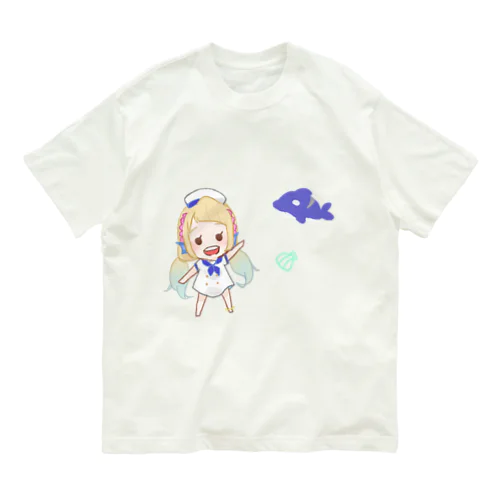 ちびえまとしゃちのTシャツ オーガニックコットンTシャツ