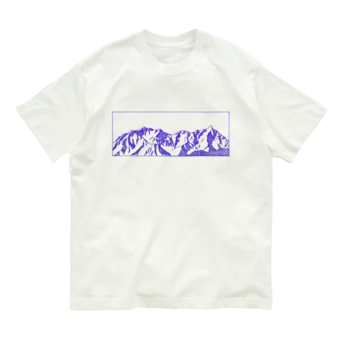 槍穂高連峰　青ペン Organic Cotton T-Shirt