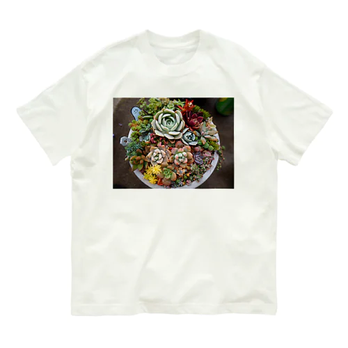 多肉植物寄せ植え Organic Cotton T-Shirt