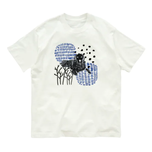 【正面black色】北欧style × golden retriever Organic Cotton T-Shirt