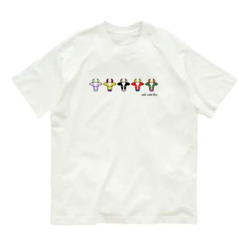 ウシウシファイブ／白 Organic Cotton T-Shirt