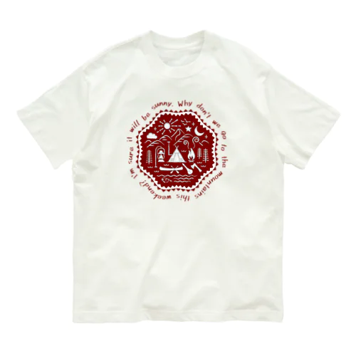 camp site（brown） オーガニックコットンTシャツ