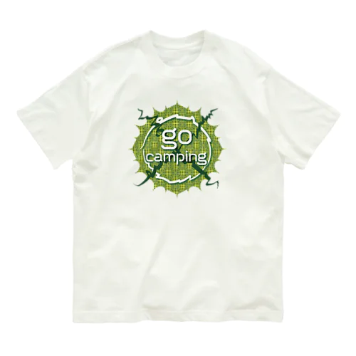 go camping（yellow green） オーガニックコットンTシャツ