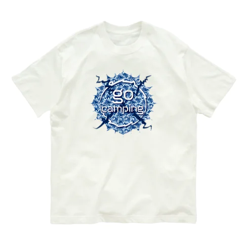 go camping（surf blue） オーガニックコットンTシャツ