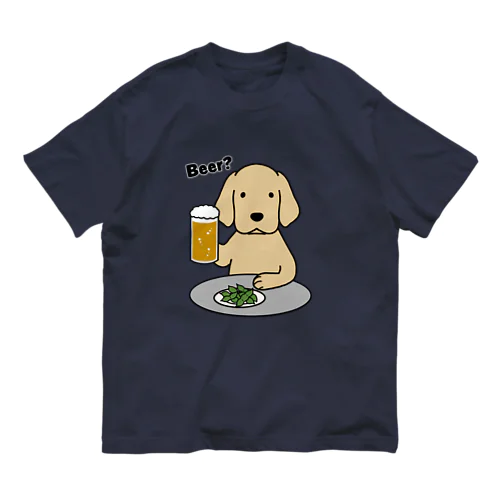 ビールと枝豆 Organic Cotton T-Shirt