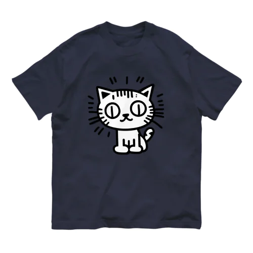 キーヘリ風キャット前プリＴ オーガニックコットンTシャツ