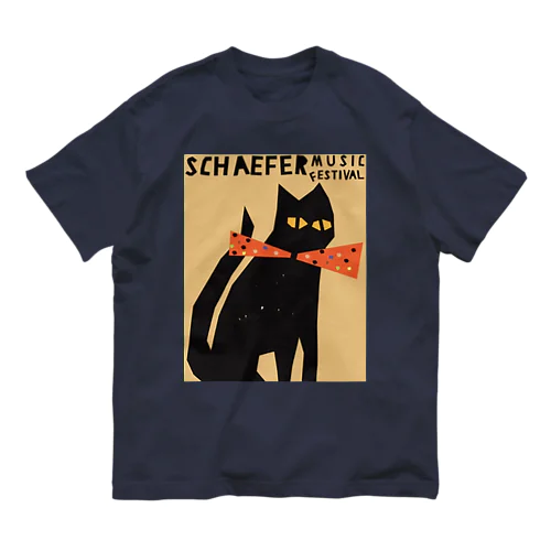 アメリカ・ニューヨーク SCHAEFER MUSIC FESTIVAL 蝶タイ猫 1974年 オーガニックコットンTシャツ