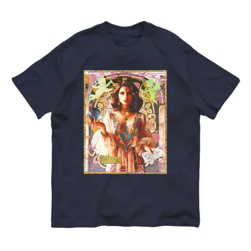 アールヌーボーの女神と戯れる天使たち オーガニックコットンTシャツ