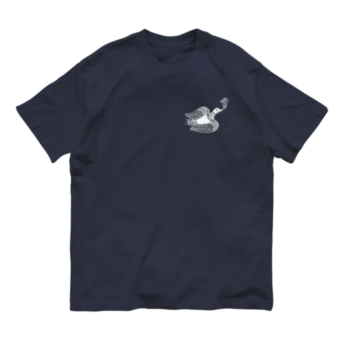 ハトと薔薇 白 Organic Cotton T-Shirt