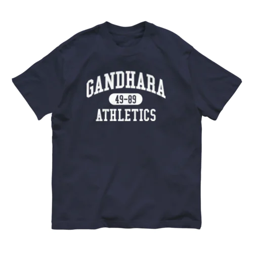GANDHARA ATHLETICS （ホワイト プリント バージョン） オーガニックコットンTシャツ