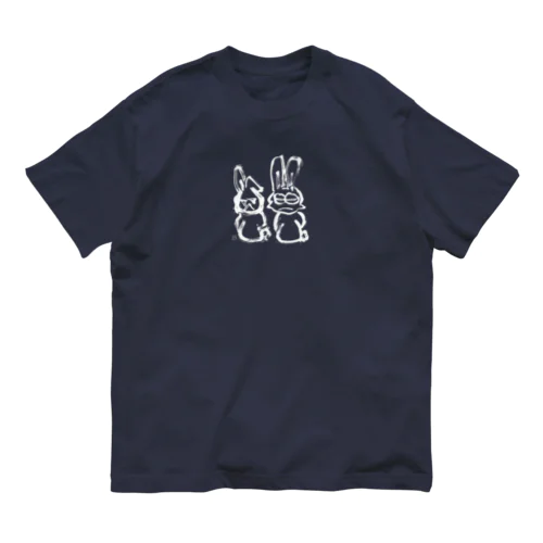 やさぐれ兎（白） オーガニックコットンTシャツ