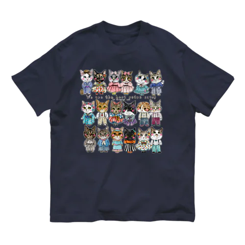 レトロ猫 オーガニックコットンTシャツ