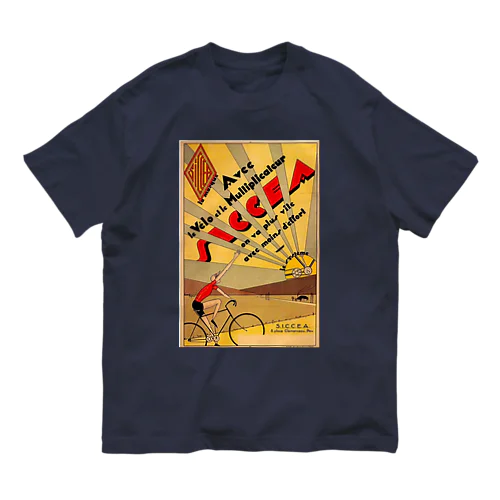 フランス・ポー アールデコ　レトロ自転車 オーガニックコットンTシャツ