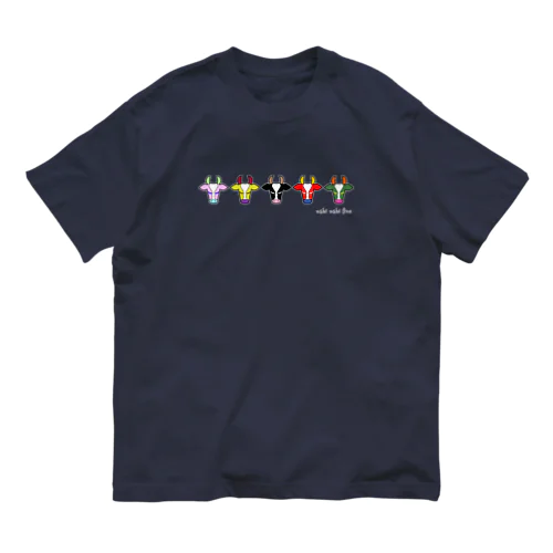 ウシウシファイブ/濃色 オーガニックコットンTシャツ