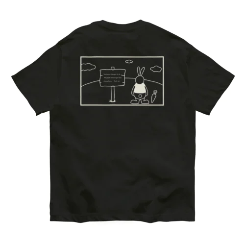 うさぎ　バックプリント　ホワイト Organic Cotton T-Shirt