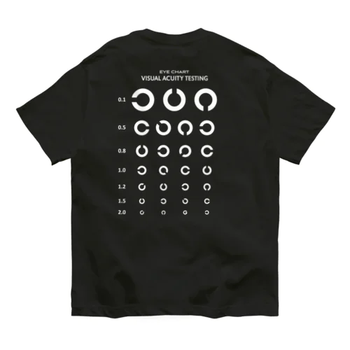 [★バック] Visual Acuity Testing [ホワイト] オーガニックコットンTシャツ