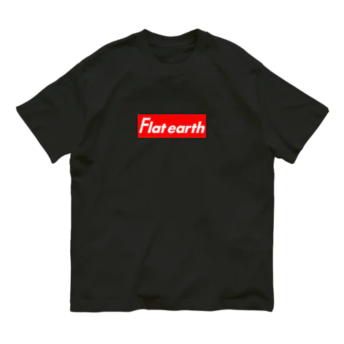 Flatearth Box Logo (RED) フラットアース ボックスロゴ(レッド) Organic Cotton T-Shirt