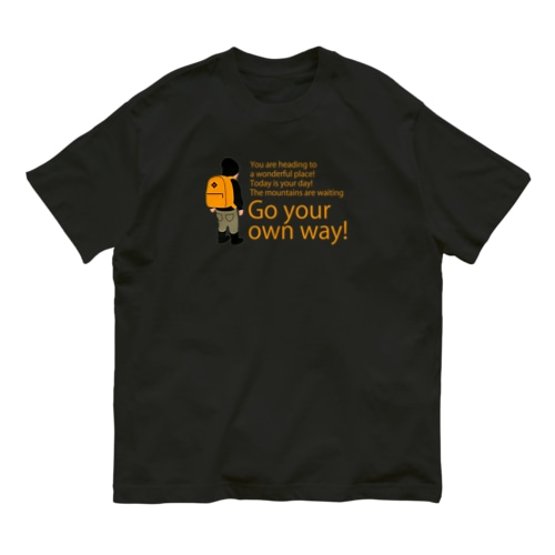 リュック少年(オレンジロゴ) Organic Cotton T-Shirt