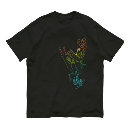 鸞　線画 Organic Cotton T-Shirt