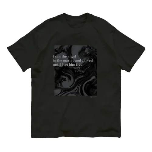 マーブルペイント (モノクロ) Organic Cotton T-Shirt