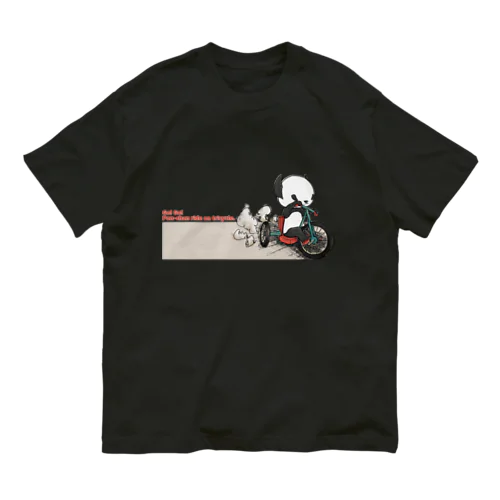 【パンダ】三輪車に乗るポンちゃん オーガニックコットンTシャツ