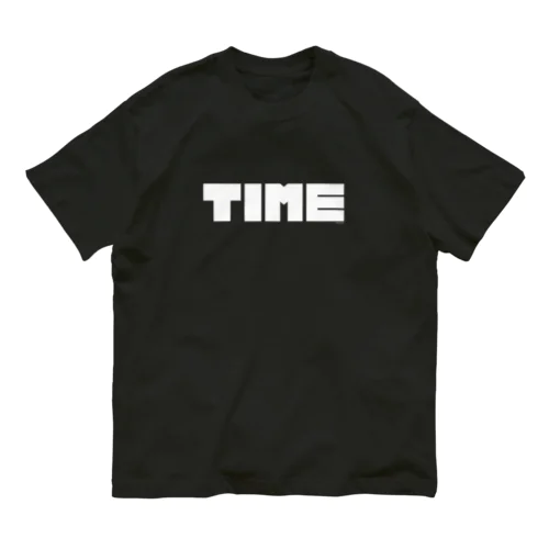 TIME / White オーガニックコットンTシャツ