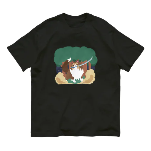 シェルティ×日本刀 オーガニックコットンTシャツ