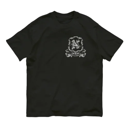 noir et blanche ブランドロゴ(ホワイト) オーガニックコットンTシャツ