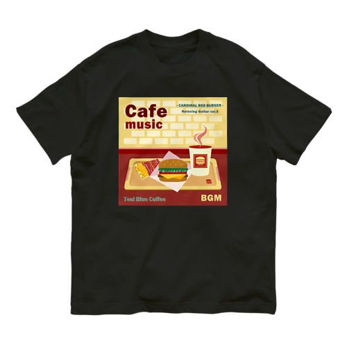 Cafe music - CARDINAL RED BURGER - Organic Cotton T-Shirt