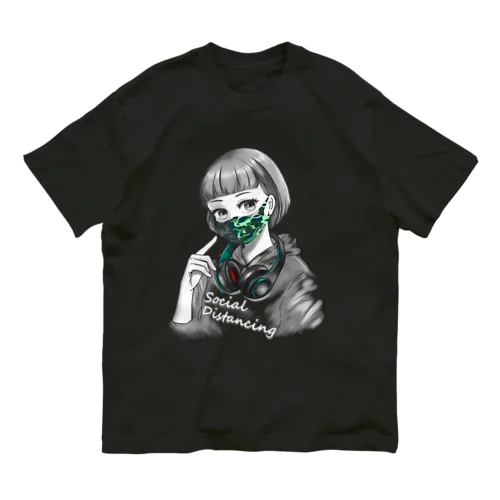 迷彩マスク  グリーン　文字白 Organic Cotton T-Shirt