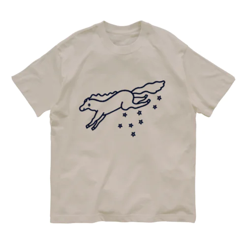 馬 星 紺 オーガニックコットンTシャツ