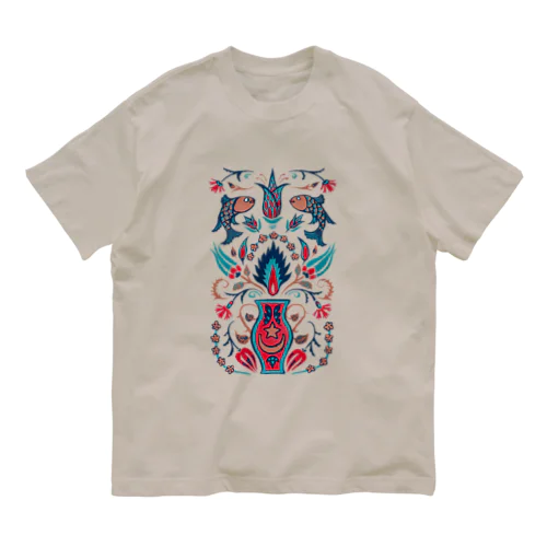 🇹🇷トルコのイズニックタイル【ティール】 Organic Cotton T-Shirt