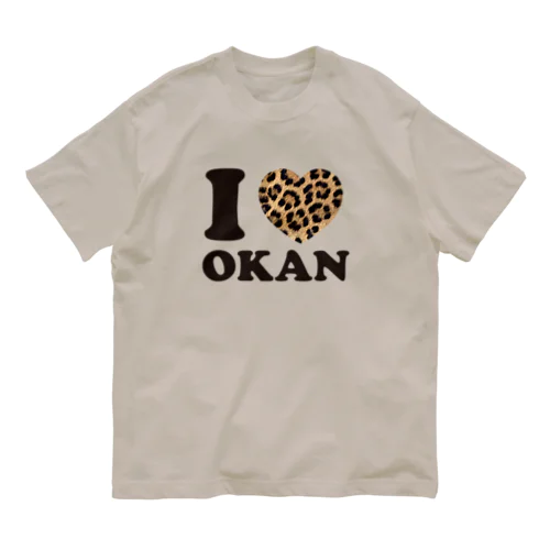 I love okanヒョウ柄 オーガニックコットンTシャツ