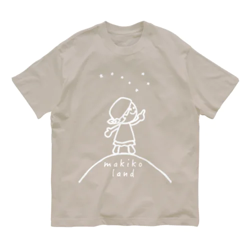 チビマキコ白 オーガニックコットンTシャツ