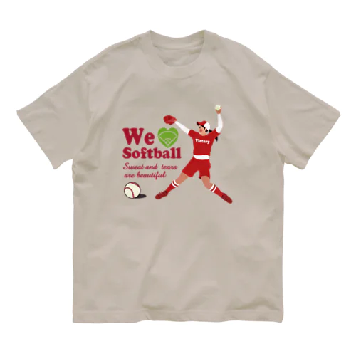 we love Softball Victory オーガニックコットンTシャツ