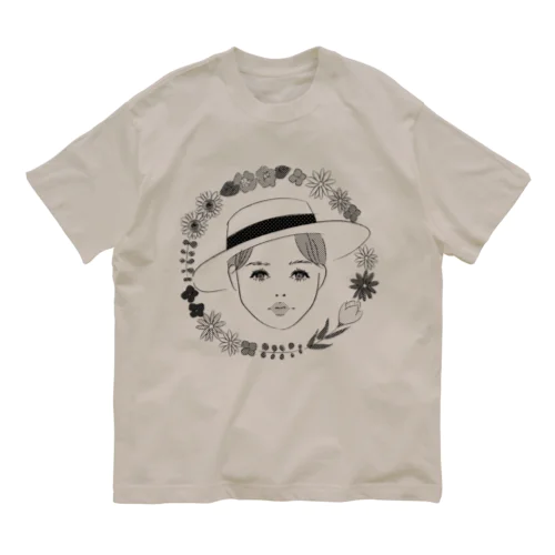 花と帽子 Organic Cotton T-Shirt