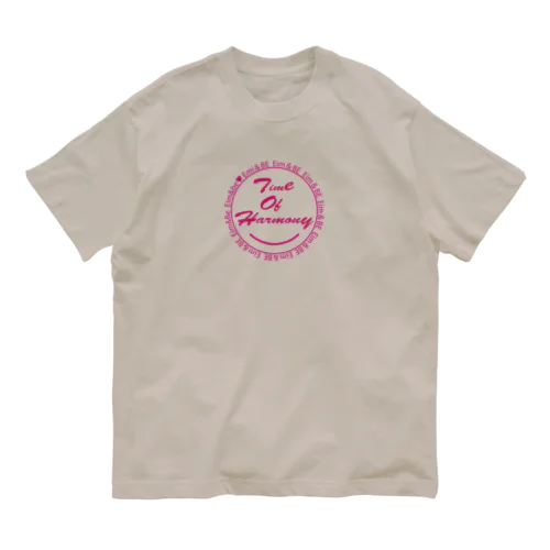 Time of harmony(ピンクロゴ) オーガニックコットンTシャツ