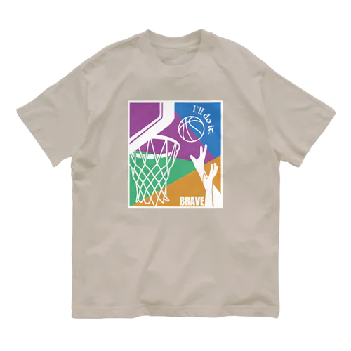 BRB1  バスケ　イラストカラー Organic Cotton T-Shirt