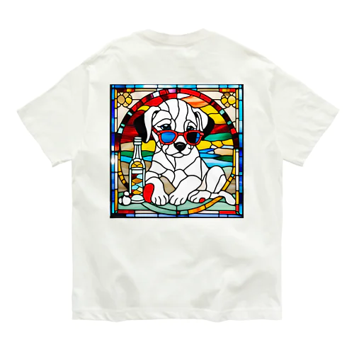 ※Ｔシャツは背面デザインです　只今ダルメシアン中（ダルメシアンと酒 Organic Cotton T-Shirt