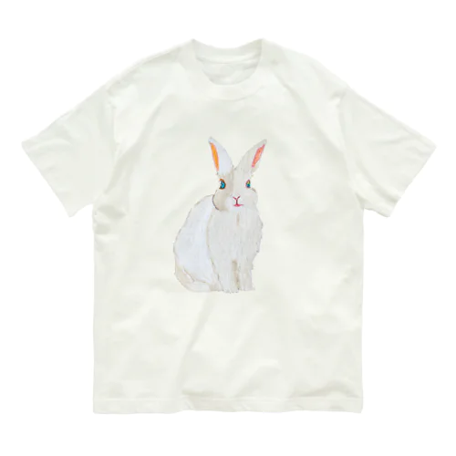 フワフワうさぎ（白） オーガニックコットンTシャツ