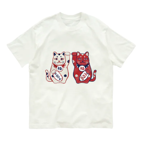 【日本レトロ#01】招き猫 オーガニックコットンTシャツ