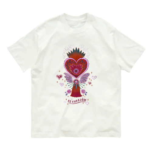 メキシコのハートタッセル（ピンク） Organic Cotton T-Shirt