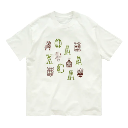 🌍 世界のまち 🇲🇽 メキシコ・オアハカ (イエロー) 유기농 코튼 티셔츠