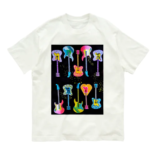 サイケ🎸ギター オーガニックコットンTシャツ