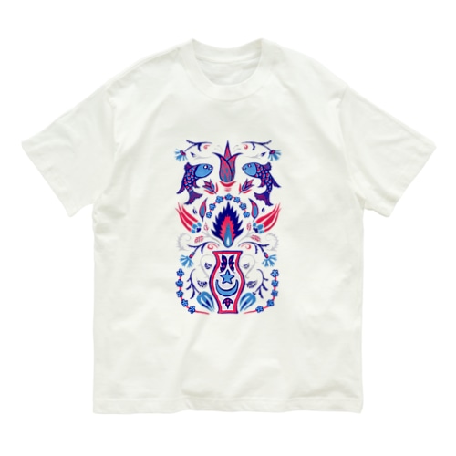 🇹🇷トルコのイズニックタイル【ラピスラズリ】 Organic Cotton T-Shirt