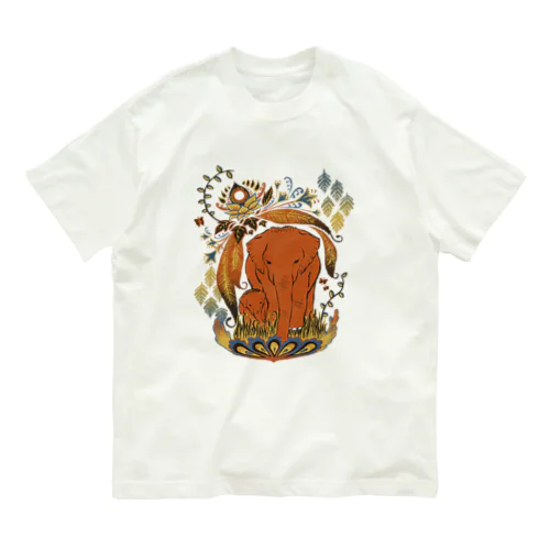 ゾウの親子🐘 オーガニックコットンTシャツ