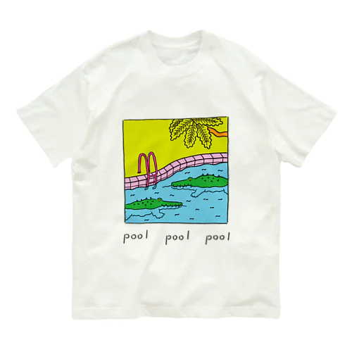 pool ワニ オーガニックコットンTシャツ