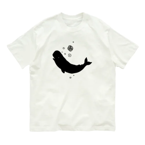 名もなきクジラ（黒） Organic Cotton T-Shirt