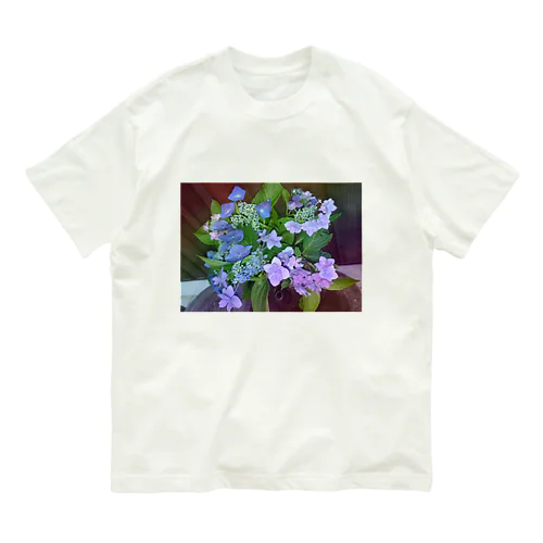 紫陽花（生花） オーガニックコットンTシャツ