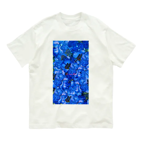 La rose bleue オーガニックコットンTシャツ